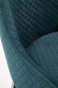 Krzesło tapicerowane czarny/ciemno zielone welurowe TOLEDO 3 pikowane