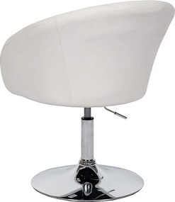 Krzesło do jadalni MCW-F19 (zestaw 6 sztuk),  imitacja skóry biały