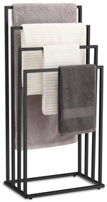 Stojak na ręczniki LINESTRO metalowy z 4 ramionami 93x45cm, czarny