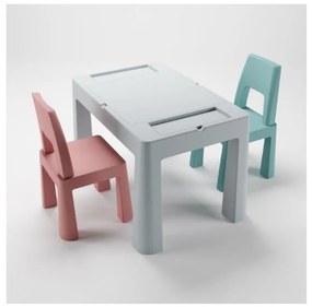 TEGA BABY - Stolik dziecięcy z krzesełkami szary/różowy/turkusowy