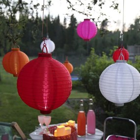 Różowy ogrodowy lampion solarny LED Star Trading, ø 20 cm