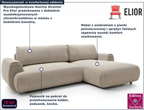 Nowoczesny narożnik rozkładany z pojemnikiem zimny beż L2-C10
