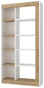 Biblioteczka z 10 wnękami - Naturalny jasny i Biały - SILOMAI