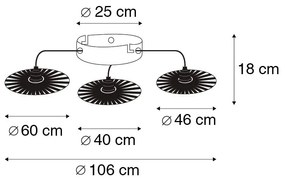 Wiejska lampa sufitowa czarna 3-punktowa - Leia Rustykalny / Vintage Oswietlenie wewnetrzne