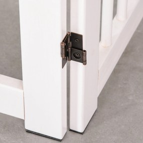 PawHut składana bramka dla psów z drzwiami biała wolnostojąca idealna do domu | Aosom PL