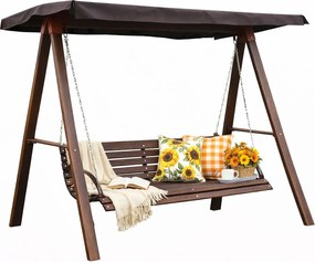 Drewniana huśtawka ogrodowa orzech W6-W83