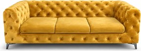 Pikowana sofa Chesterfield Moet 3 osobowa w stylu glamour