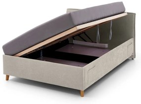 Beżowe łóżko dziecięce ze schowkiem 90x200 cm Fun – Meise Möbel