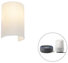 Inteligentna lampa ścienna biała z WiFi A60 - Simple Drum Jute Nowoczesny Oswietlenie wewnetrzne