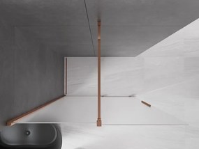 Mexen Velar ścianka prysznicowa rozsuwana Walk-in 160 x 200 cm, szron 8 mm, różowe złoto - 871-160-000-33-60