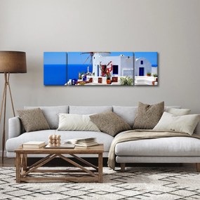 Obraz - Mały dom w Grecji (170x50 cm)