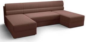 Różowy narożnik sztruksowy z funkcją spania B2-M73