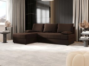 BEDANTE Narożnik MOS L Cosmic 800 Brązowy Lewy z funkcją spania, sofa w kształcie L z pojemnikiem, kanapa rozkładana