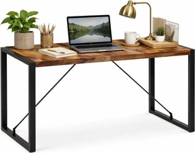 Brązowy stół z drewna sheesham 70x140 – Fulo 3X