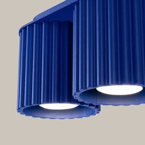 Plafon dwupunktowy AURA 2 ultramaryna GU10 ryflowany SOLLUX  LIGHTING