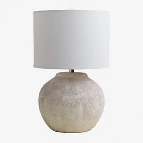 Lampa Stołowa Uvalin 45cm Ceramiczno-lniana Grey - Sklum