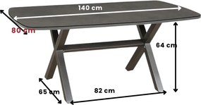 Doppler LIFE mocca - ogrodowy zestaw aluminiowy