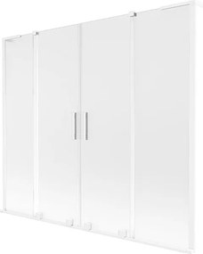 Mexen Velar L Duo parawan nawannowy 2-skrzydłowy rozsuwany 170 x 150 cm, szron, biały - 896-170-003-32-20