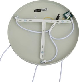 Lampa wisząca Japandi biała z organicznym jasnym zielonym kloszem 3-punktowa - Moonstone