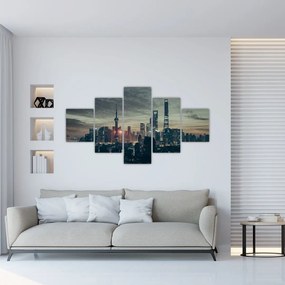 Obraz miasta o zmierzchu (125x70 cm)