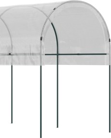 Outsunny Daszek ochronny dla roślin, półokrągły dach, stalowy stelaż, wytrzymała plandeka, biały, 4x1,2x1,7m | Aosom PL
