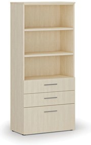 Szafa biurowa z kombinowanymi szufladami PRIMO WOOD, 800 x 420 x 1781 mm, brzoza