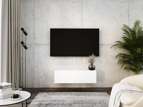 Zawieszana szafka pod telewizor, 100 x 34 x 32 cm, biały mat