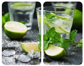 Zestaw 2 szklanych płyt ochronnych na kuchenkę Wenko Mojitos, 52x30 cm