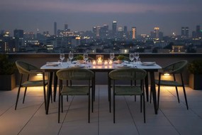 Krzesło Ogrodowe Grafitowe 56x60x78 cm Plecione Zielone Sznurki Nowoczesne