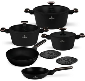 BerlingerHaus Zestaw naczyń z powłoką tytanową Black Rose, 10 szt.