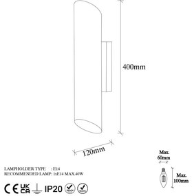 Kinkiet w czarno-złotym kolorze ø 8 cm Cut – Opviq lights