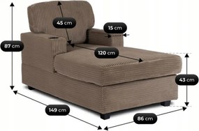 Fotel Wypoczynkowy Sofa NEO Beżowy Sztruksowy Nowoczesny