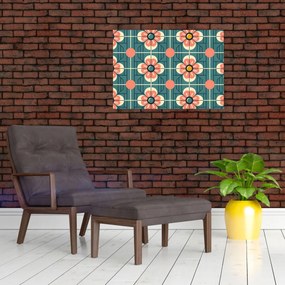 Obraz - Retro wzór z kwiatami (70x50 cm)