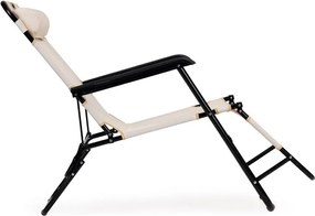 Regulowany leżak ogrodowy składany Tenero 010, beżowy