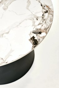 Zestaw 2 ław spiek biały marmur/ czarny 70/43 50/48 MAGNETA