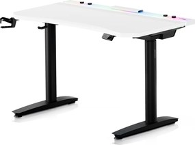Biurko gamingowe elektryczne RGB Diablo X-Forge, 120x70 cm, biało-czarne
