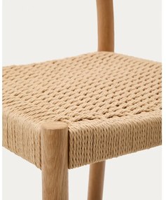 Hoker z litego drewna dębowego w naturalnym kolorze (wysokość siedziska 65 cm) Yalia – Kave Home