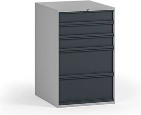 Szufladowa skrzynka narzędziowa do stołu warsztatowego, 5 szuflad, 510 x 592 x 810 mm, grafitowy