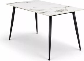 Stół Virgin 120x70 / 140x80 – luksusowy stół jadalniany ze spieku marmurowego z eleganckimi stalowymi nogami