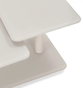 Kremowy szklany stolik 54x115 cm Elvi – Marckeric