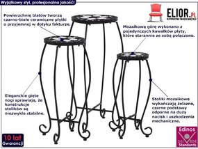 Zestaw trzech czarno-białych stolików – Henry