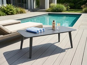 Stolik ogrodowy aluminiowy antracyt 120x60x43 cm lekki wytrzymały tarasowy