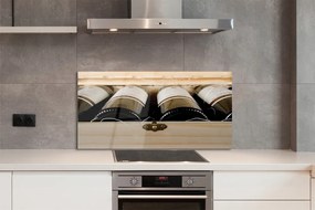 Panel szklany do Kuchni Butelki Wina w Skrzynce