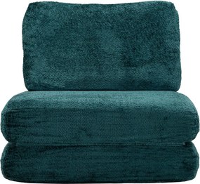 Zielononiebieski rozkładany fotel z materiału bouclé Faster – Mauro Ferretti