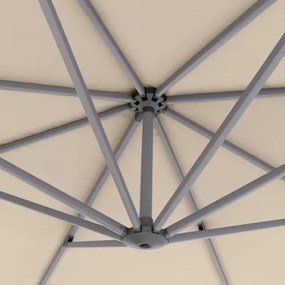 KNIRPS 320 x 320 cm - luksusowy wahadłowy parasol ogrodowy z drążkiem bocznym : Kolor parasola - Naturalny
