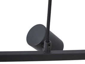 Nowoczesna lampa wisząca czarna 6-punktowa - Jeana Straight Nowoczesny Oswietlenie wewnetrzne