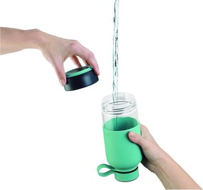 Turkusowa podróżna szklana butelka 500 ml To Go – Lékué