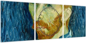 Obraz - Vincent van Gogh, Self-Portrait, reprodukcje (z zegarem) (90x30 cm)