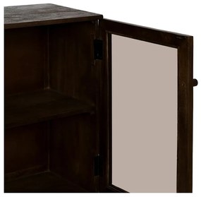 Brązowa witryna z litego drewna mango 180x87x35 cm Ravi – Ixia
