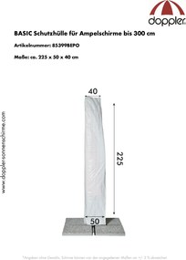 Derby Podstawowy pokrowiec ochronny na parasole z boczną nogą do 300 cm